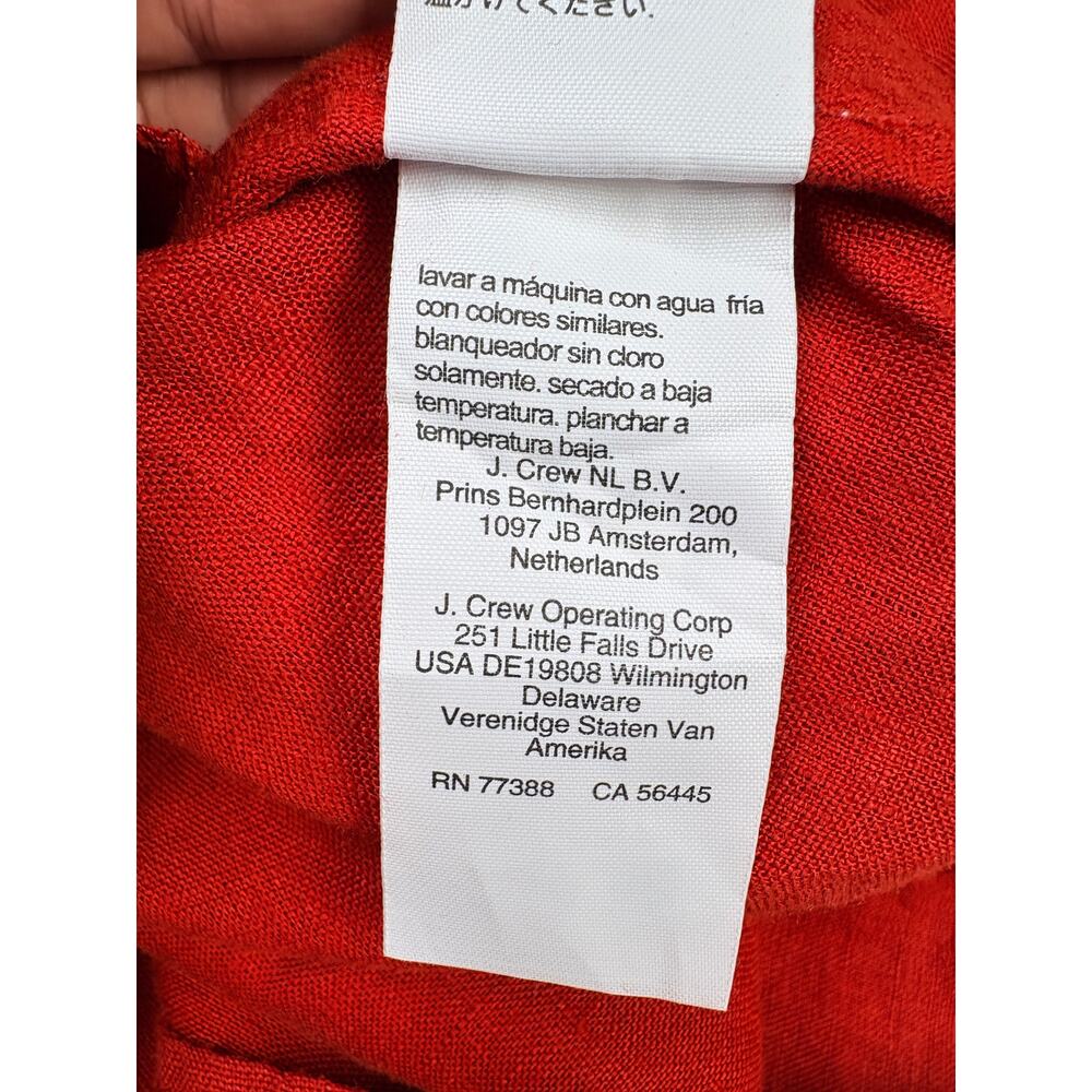 J.Crew NWT 100% Linen Relaxed Shirt Dress Red Coastal Resort Cover Up MP $148 - Picture 10 of 14